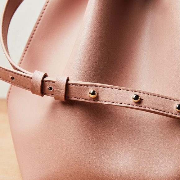 Kayla + Ava Bow Tie Bucket Bag - Dusty Rose - Picture 3 of 8